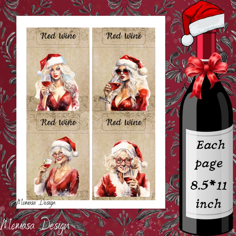 Sac Cadeau Noel Lot De 20 Sacs à Bouteilles De Vin En Papier Kraft Avec Poignée Papier Cadeau Noel