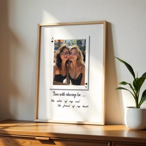 Impression de cartes à jouer personnalisées, art mural tendance, cadeau de la meilleure amie de la Saint-Valentin pour elle, impression photo personnalisée, impression tendance, cadeau Galentine
