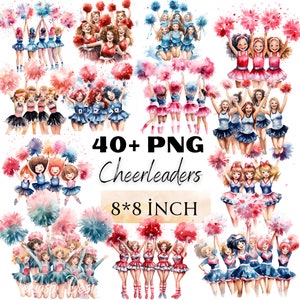 チアリーダー クリップ アート、チアリーダー PNG、ポンポン、クリップ アート、チーム カラー、チアリーディング、チア ポンポン、チアリーディング クリップ アート、商用利用