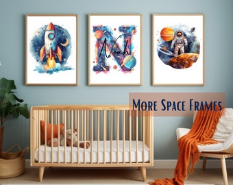 Personalized Nursery Space Theme wall art, Space Nursery Decor Wall Art Print, Personalized name,Space Nursery Decor, Set of 3 Prints