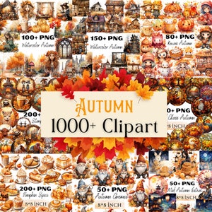 Autumn Clipart Bundle, Fall Clipart Bundle, Fall Premium Graphics, Rustic Seasonal Cozy Graphics, Instant Digital Download, Commercial Use