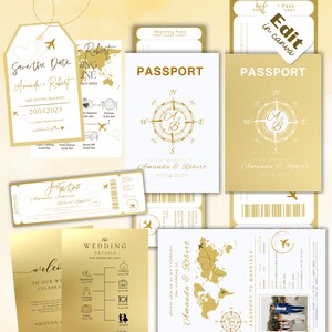 Destination Wedding Invitation, Boarding Pass Invitation, Printable Passport Wedding Invitation, Travel Theme Wedding, Template Download