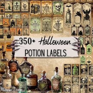 Halloween weird Potion Labels,Apothecary Potion Label,Vintage Halloween Printable Sticker PNG,Wizard Party Decoration, Commercial Use