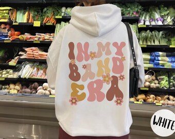 In my Band Era Words on Back Hoodie, Gift for Band Student Teacher,Teach Music, Band Camp Girls in Band Women in Music,Band Day Director