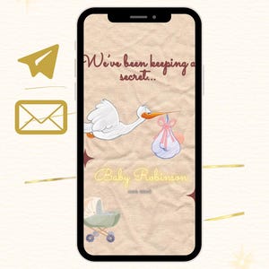 Animated Custom Digital Baby Announcement | Personalized Printable Birth Announcement | Instant Download | Cute & Unique Design