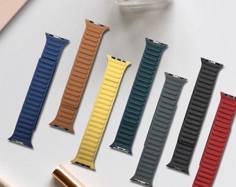 Magnetic Leather apple iwatch Series Band for 38mm 40mm 41mm 42mm 44mm 45mm 49mm SE 1 2 3 4 5 6 7 8 Ultra 40mm | apple iwatch series bands