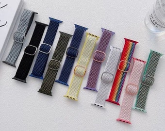Bracelet nylon pour Apple Watch 38 mm 40 mm 41 mm 42 mm 44 mm 45 mm 49 mm | Bracelet sport en nylon coloré pour Apple Watch Series SE et 1 2 3 4 5 6 7 8 Ultra