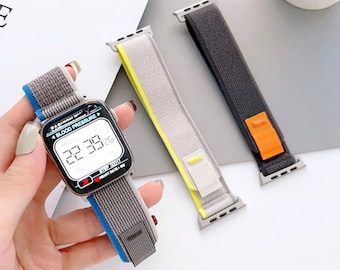 Nylon Apple-Armband 38mm,40mm,41mm,42mm,44mm,45mm, 49mm | Sport Bunt Nylon Band für Apple Watch SE & 1 2 3 4 5 6 7 8 Ultra
