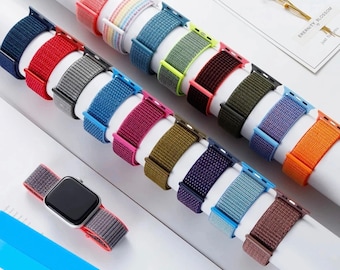 Nylon Apple Watch Band 38mm 40mm 41mm 42mm 44mm 45mm 49mm | Sport Colorful Nylon Band for Apple Watch Series SE & 1 2 3 4 5 6 7 8 Ultra