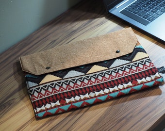 Laptop bag | Document bag | folder | Clutch | Boho Style | Cork | Sustainable | Handmade | Decorative