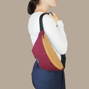 Bauchtasche Wein | Bumbag | Fanny pack | Kork | Leinen | Canvas | Nachhaltig | Boho Style | Handgemacht | Bordeaux