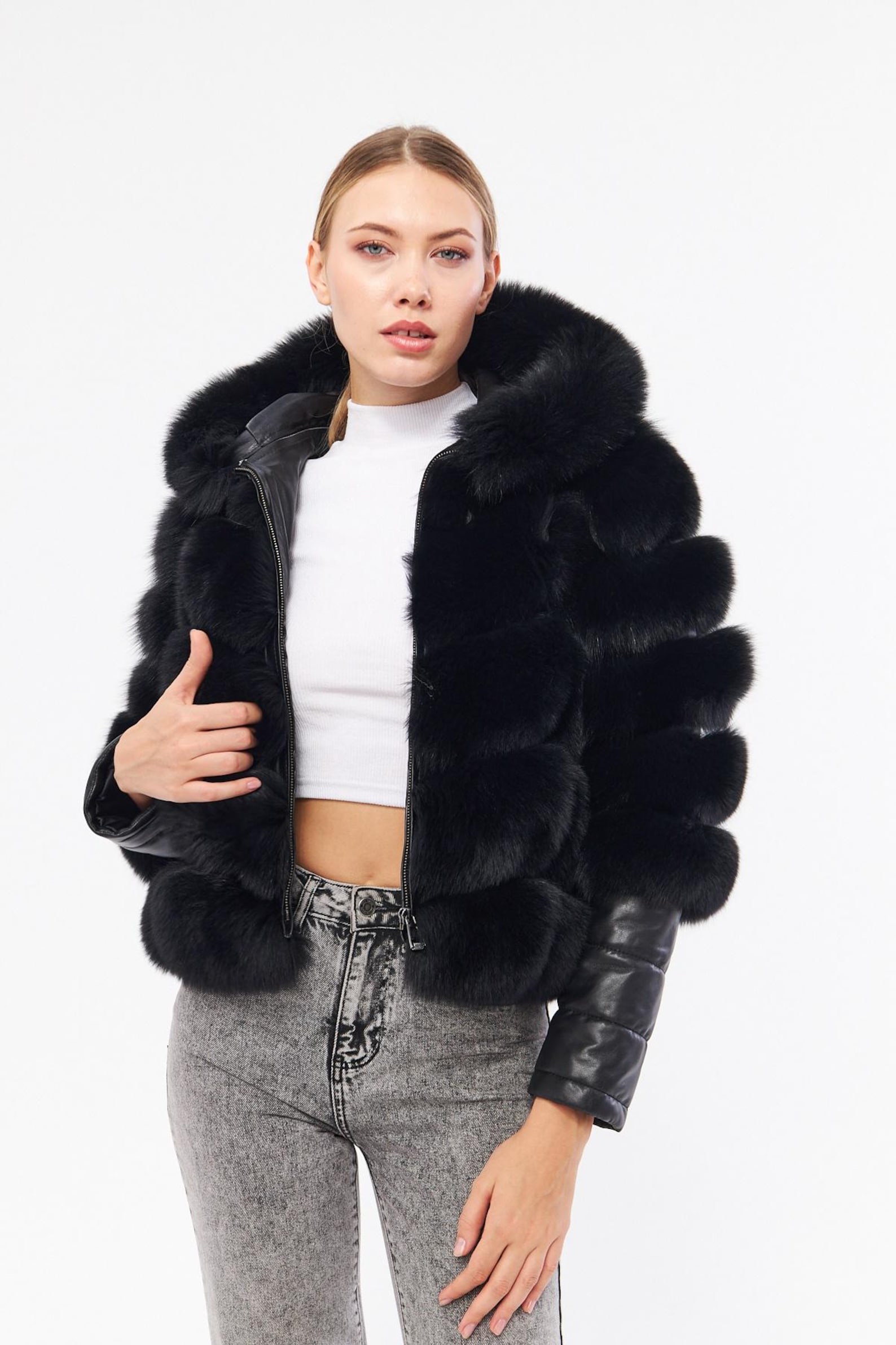 Real Fox Fur Coat for Women