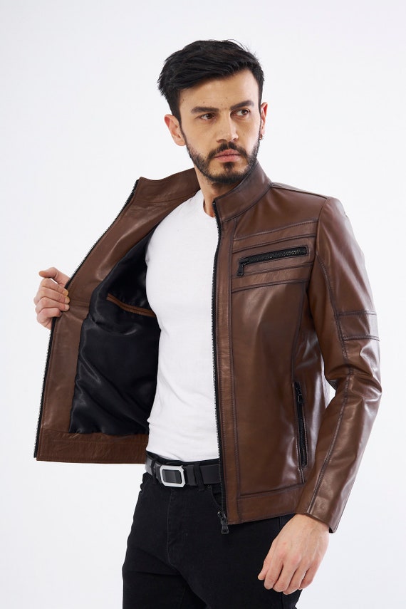 Genuine leather jacket for men 2025