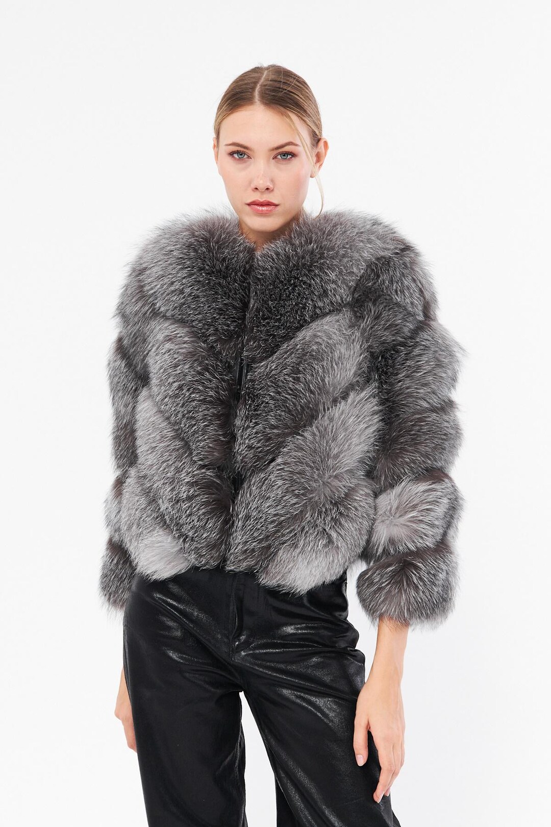 Premium Women's Genuine Fox Fur Coat