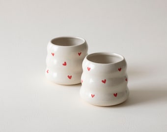 7oz Heart Ceramic Cappuccino Mug, Cappuccino Mug, Cappuccino Heart Tasse, Cappuccino Becher, Heart Coffee Cup,  Mother's Day Gift