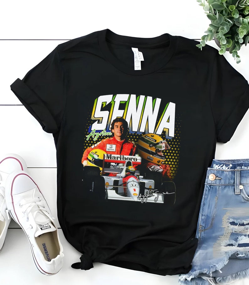 Ayrton Senna Formula 1 Racing Tshirt, F1 Senna Helmet Shirt, Ayrton