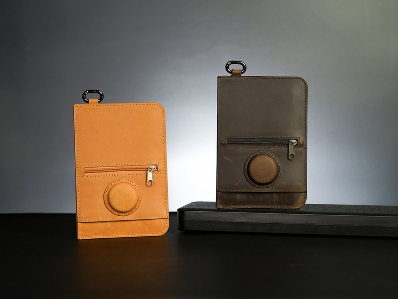 AirTag Passport Holder Wallet Case.handmade Leather .travel Cardholder