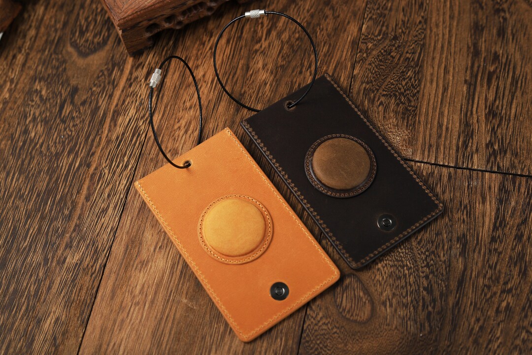 AirTag Leather Luggage Tags.personalized Travel Tags Leather.world