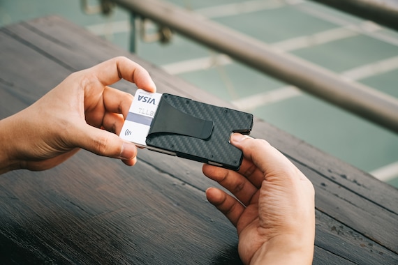 Portafoglio Uomo Rfid Disponibile Nuova Fibra Di Carbonio Per