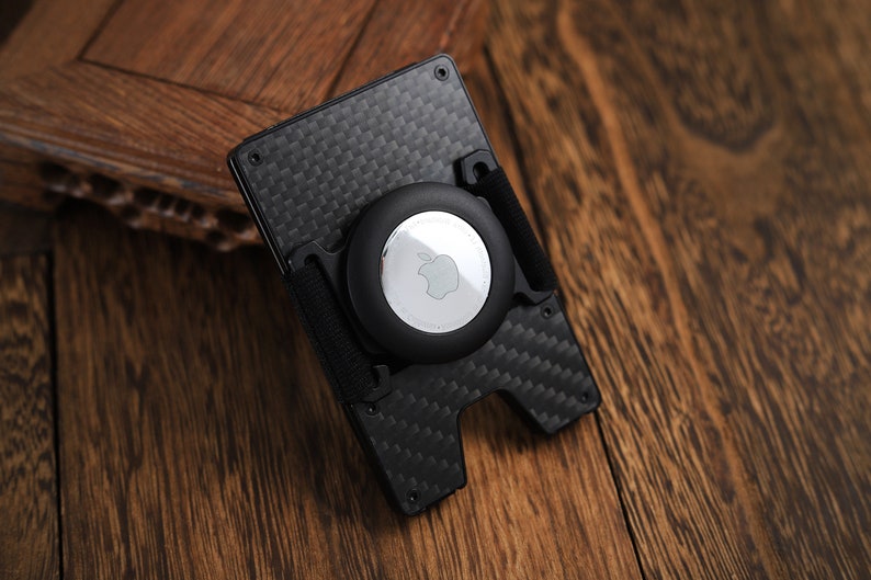 Carbon Fibre AirTag Wallet With Money Clip Groomsmen Gifts Etsy