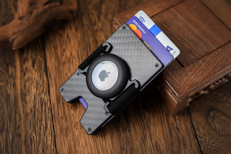 Carbon Fibre AirTag Wallet With Money Clip Groomsmen Gifts Etsy