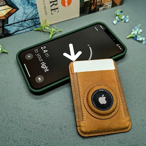 AirTag Card Wallet. Magsafe Magnetic Wallet Leather .Airtag Gifts For Men