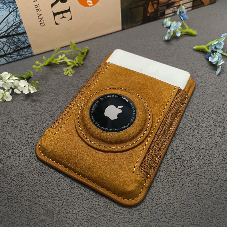 AirTag Card Wallet. Magsafe Wallet Leather .airtag Etsy