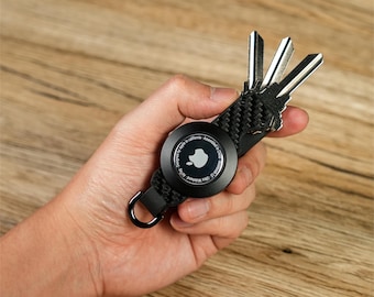 Carbon Fiber AirTag Key Holder Keychain, Key Organizer
