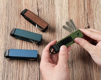 Slim Key Organizer, Long Compact Key Holder, Minimalist EDC Keychain, Metal Key Case for Men, Small Key Holder Gift