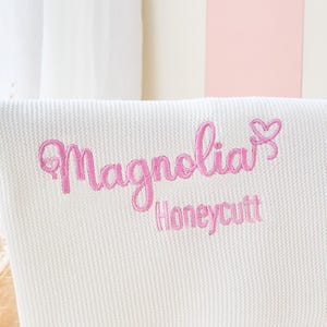 Personalized Embroidered Blanket - Knitted Name Baby Blanket, Baby Girl Gift,Newborn Cotton Blanket,Keepsake Gift for Baby,Stroller Blanket
