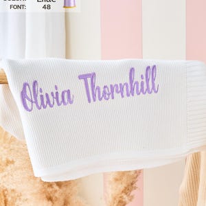 Custom Knitted Name Blanket - Personalized Name Blanket, Soft Cotton Knit, Hospital Coming Home Blanket, Newborn Baby Gift, Nursery Blanket