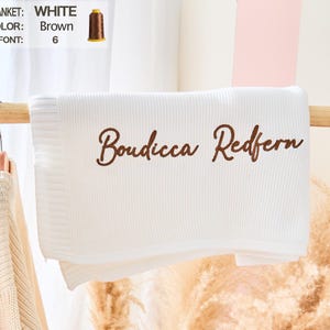 Custom Baby Blanket with Name - Embroidered Knit Cotton Blanket,Newborn Gift Blanket,Baby Shower Present, Keepsake Gift for Baby