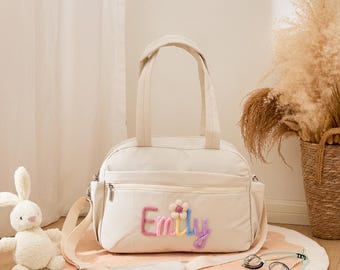 Custom Dance Bag for Girls – Personalized Name Cheer Duffel with Waterproof Pocket, Christmas Gift Teen Dancer, Holiday Recital Travel Tote