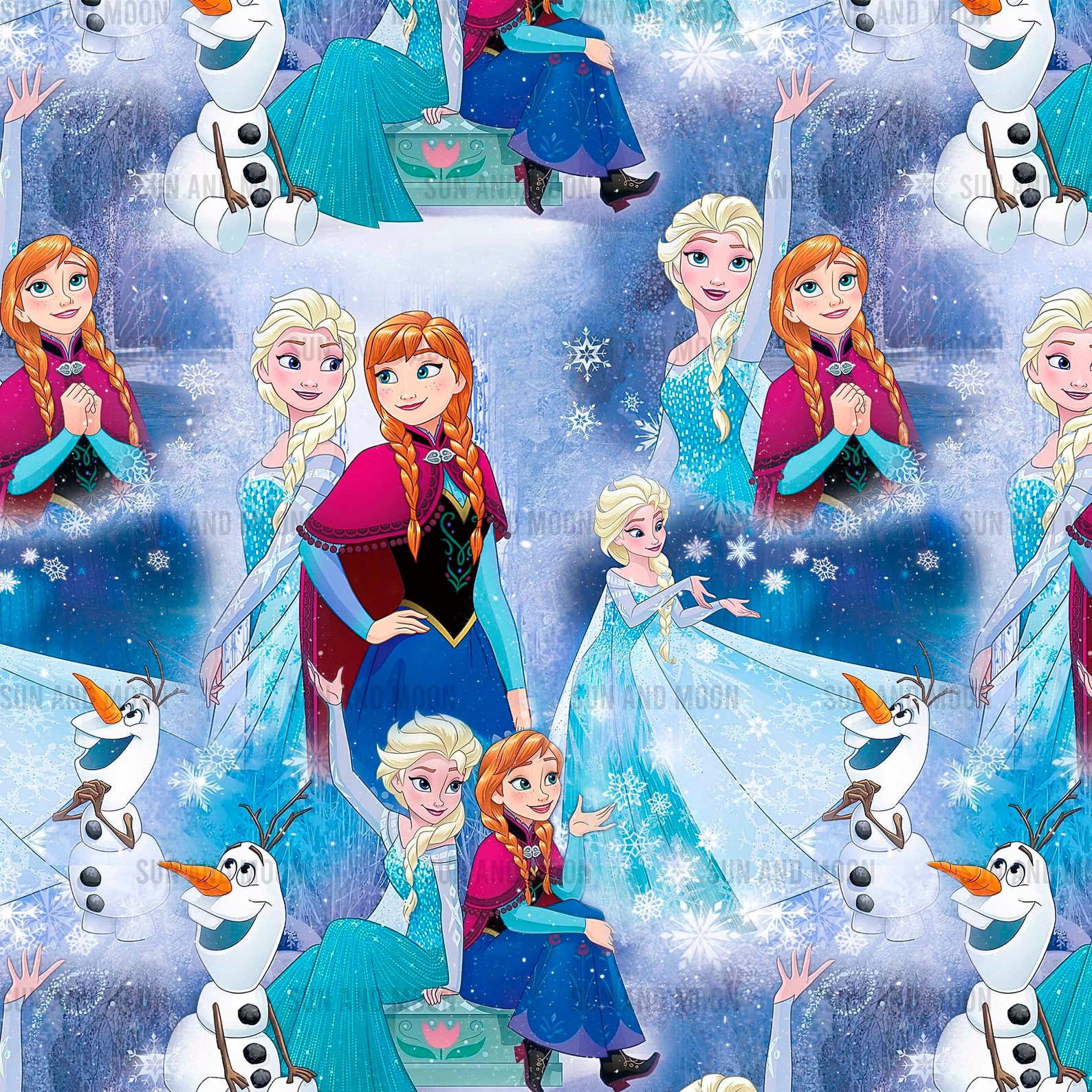 Frozen Digital Paper, Frozen Seamless Pattern, Frozen Tumbler Wrap ...