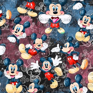 Plik bezszwowy Mickey, bezszwowy wzór z kreskówek, uroczy bezszwowy wzór, bezszwowe Magic Kingdom, bezszwowy wzór myszy, sublimacja Mickey
