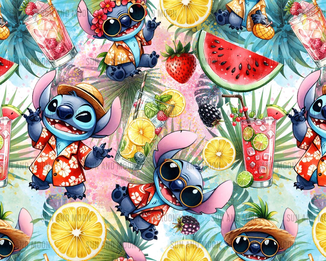 Stctoh Paper Stitch Summer Seamless Pattern, Stitch Sublimation File, Stitch Digital ...