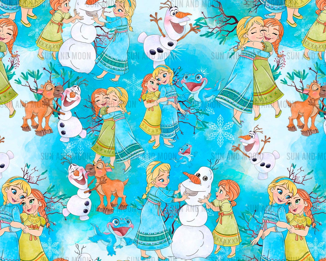 Frozen Sublimation File, Frozen Digital Paper, Frozen Seamless Pattern ...