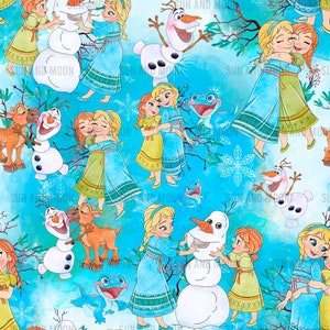 Frozen Sublimation file, Frozen Digital Paper, Frozen Seamless Pattern, Frozen Tumbler Wrap, Cartoon Sublimation