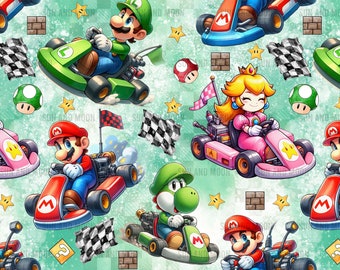 Video Game Pattern, Super Bros Seamless Pattern, Bros Cartoon Seamless file, Video Game Tumbler Wrap, Super Bros Pattern