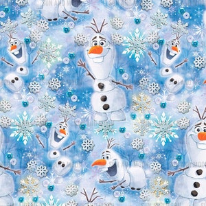 Olaf Musterdesign, Gefrorenes nahtloses Muster, Olaf Digitales Papier, Olaf Tumbler Wrap, Cartoon Sublimationsdatei