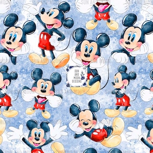 Plik bezszwowy z Myszką Miki, bezszwowy wzór z kreskówek, uroczy bezszwowy wzór, bezszwowe Magic Kingdom, bezszwowy wzór z myszką, sublimacja Myszki Miki