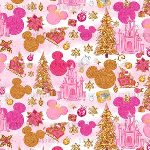 Magic Kingdom Nahtlose Muster, Weihnachten Digitales Papier, Weihnachten Nahtloses Muster, Cartoon Nahtloses Muster, Weihnachten Tumbler Wrap