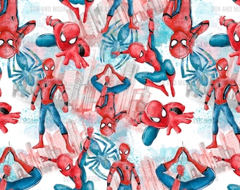 Super Hero Seamless Pattern, Spider Digital Paper, Spiderman Tumbler Wrap, Cartoon Seamless Pattern, Spider Clipart, Spider sublimation