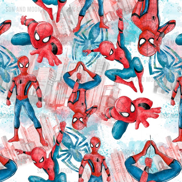 Super Hero Seamless Pattern, Spider Digital Paper, Spiderman Tumbler Wrap, Cartoon Seamless Pattern, Spider Clipart, Spider sublimation