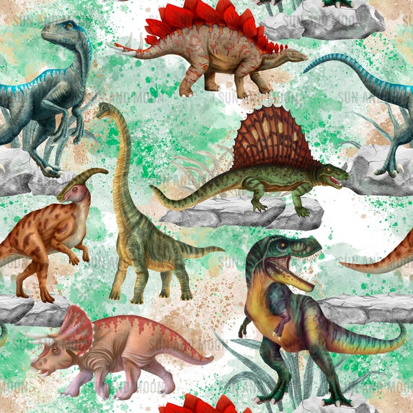 Dinosaurs Digital Paper, Dinosaurs Seamless Pattern, Dinosaurs Digital Paper, Animals Sublimation File, Dinosaurs Tumbler Wrap