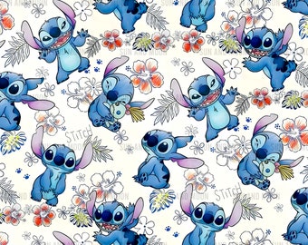 Stitch Summer Seamless Pattern, Stitch Digital Paper, Cartoon Seamless Pattern, Stitch Sublimation File