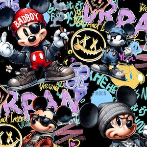 Plik bezszwowy Badboy Mickey, Wzór bezszwowy Urban Mickey, Wzór bezszwowy Graffiti, Bezszwowy wzór Magic Kingdom, Wzór bezszwowy myszy,