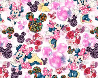 Fichier sans couture Minnie, modèle sans couture dessin animé, joli modèle sans couture, royaume magique sans couture, modèle sans couture souris, sublimation Minnie