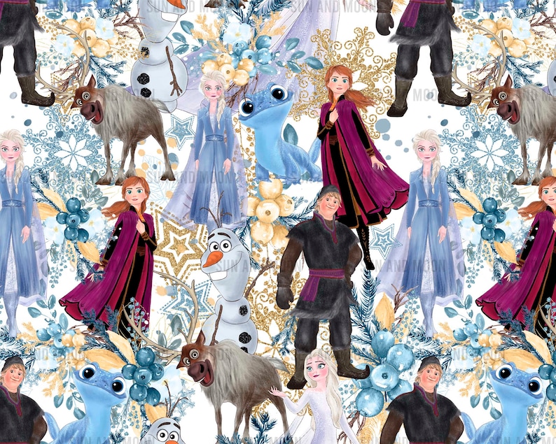 Frozen Seamless Pattern, Frozen Digital Paper, Frozen Tumbler Wrap ...