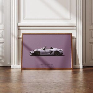Porsche Boxster Spyder RS Premium Poster | Sportscars Wall Art | Car Illustration Print | Landscape | 30x40cm/50x70cm | Matte Finish